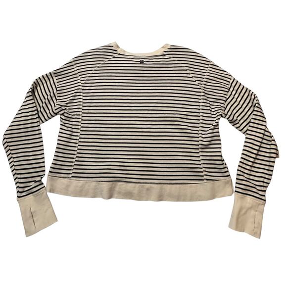Sweaty Betty After Class Cropped Navy Striped Sweatshirt US 6 Pilates Athleisure - Picture 5 of 10